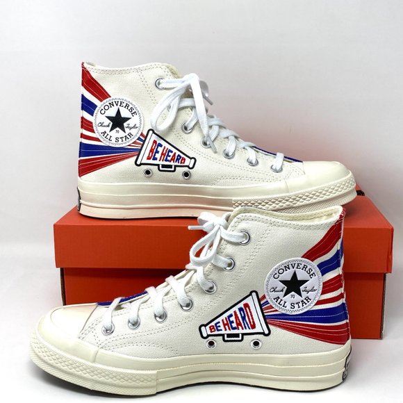 💖MEGA SALE💖Converse CHUCK 70 High Top Canvas White Blue Red Women's 169912C - Picture 8 of 11